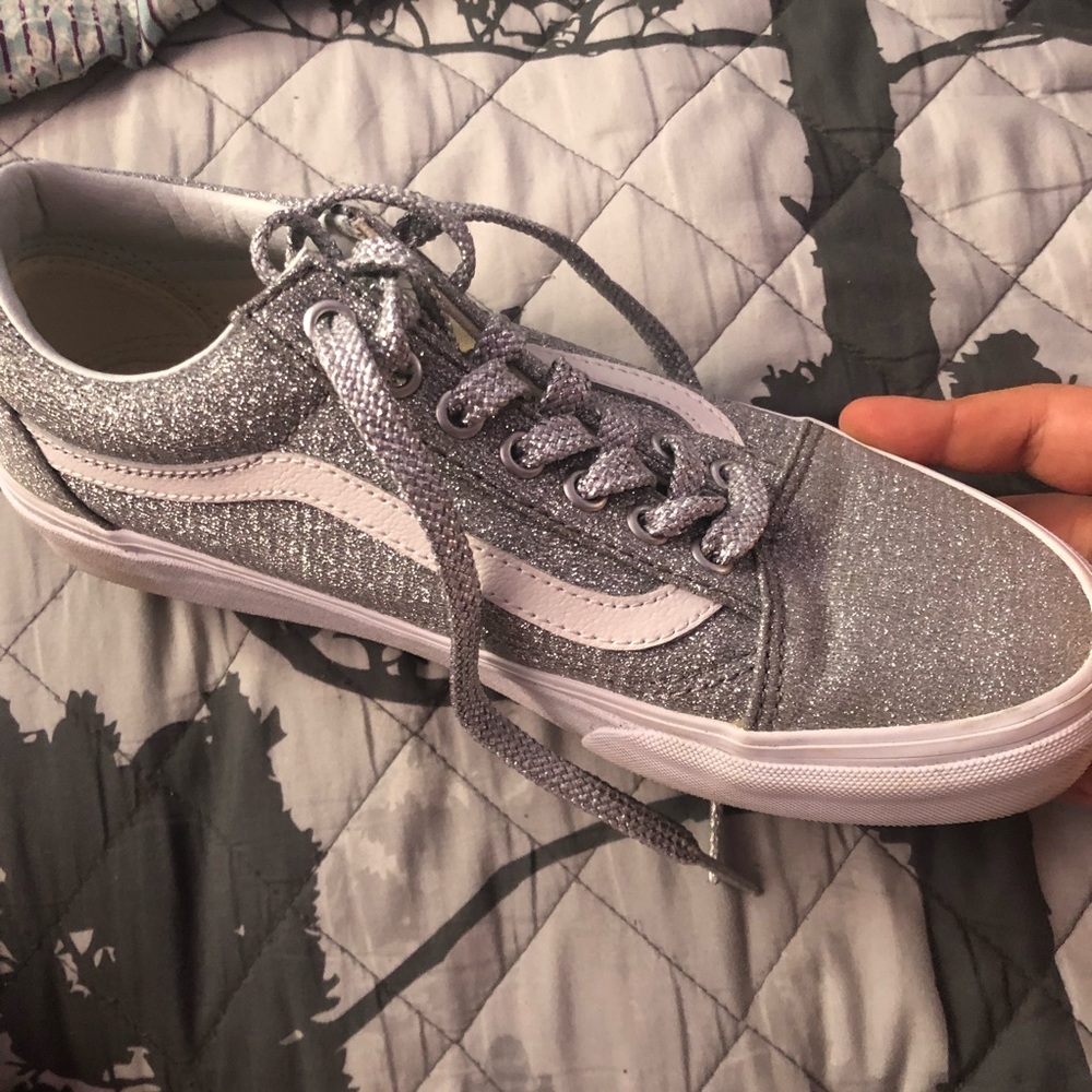 Silver glitter lurex old skool vans